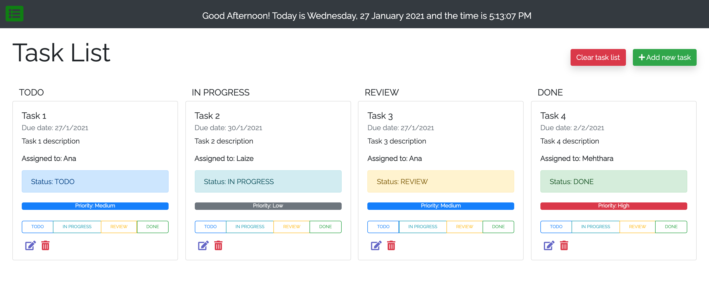 Task Planner project